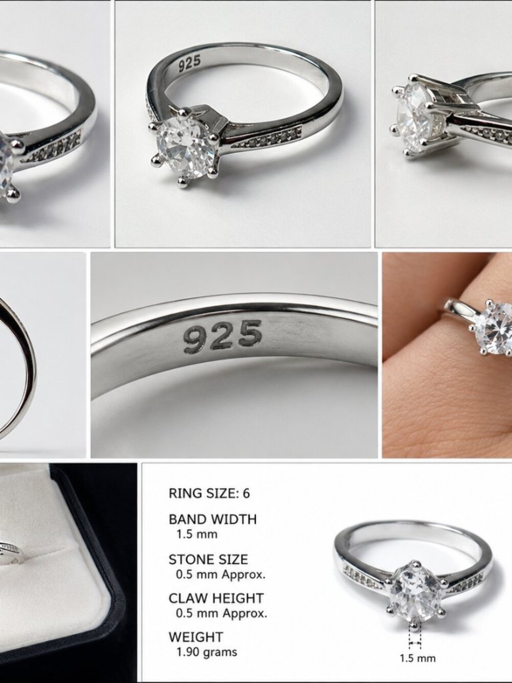 Ring-01-SS-Luxury Sterling Silver Solitaire Ring | Classic Glam Style